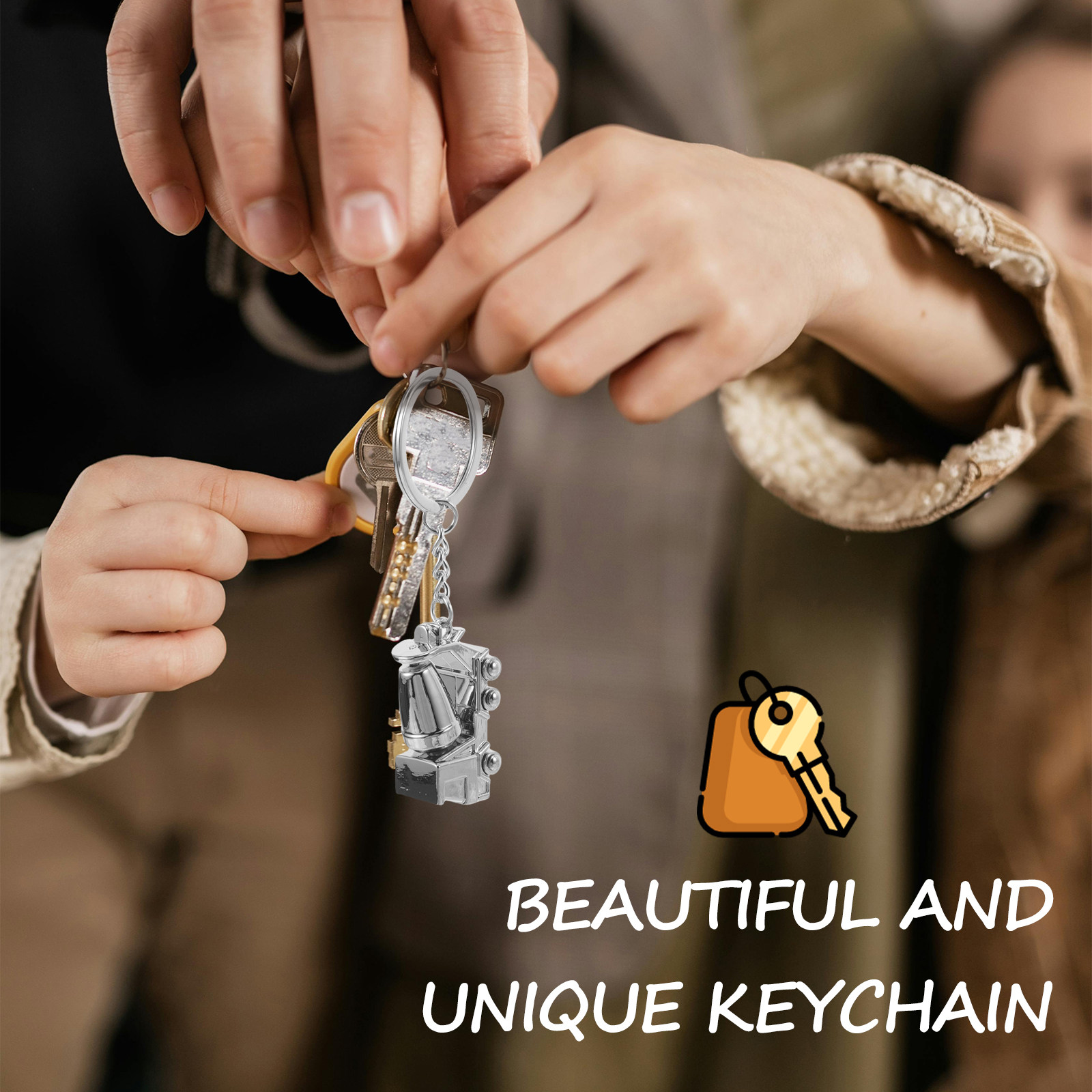 Heavy Equipment Keychain - Portachiavi a Forma di Camion Betoniera
